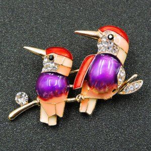NWOT Colorful Bird Brooch Pin